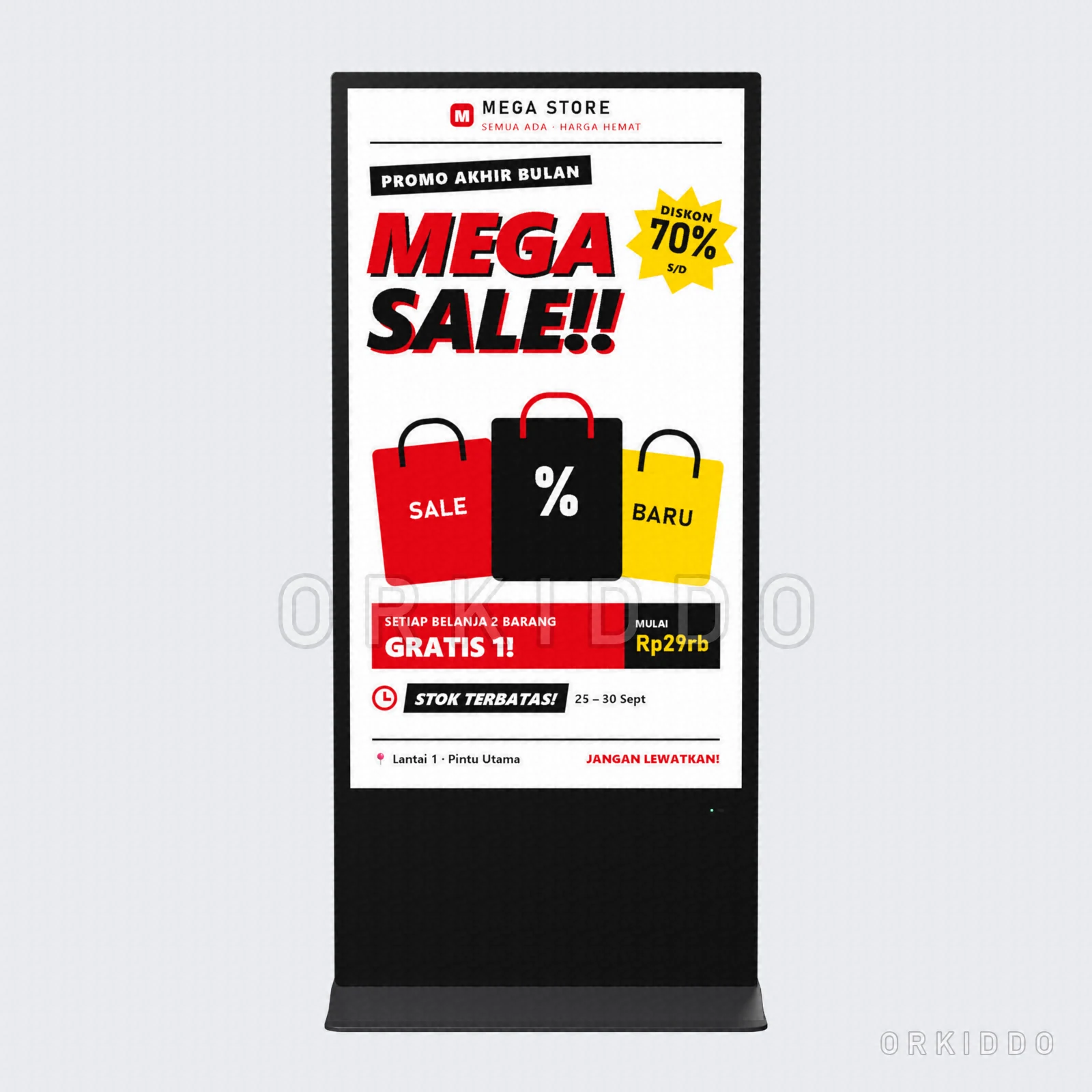 Orkiddo OKD-B65 Floor-Standing Digital Poster Capacitive Touch